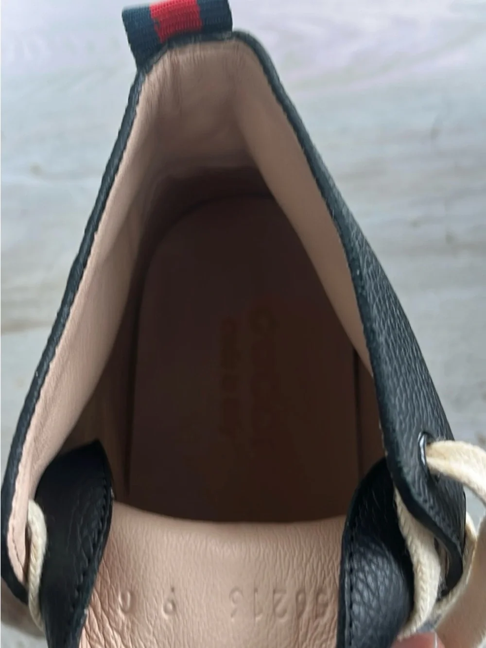 Gucci Black Leather High-Top Sneakers with Cream Laces